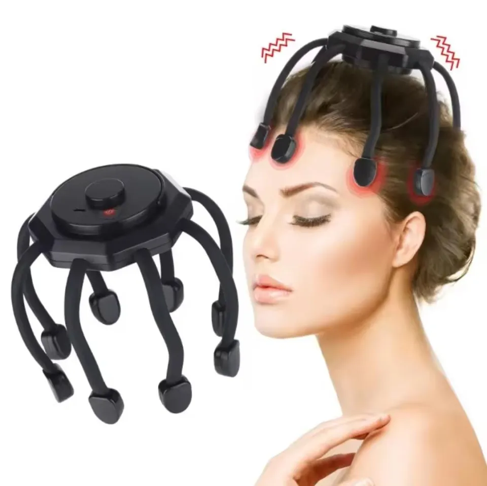 Electric Head Massager for Stress Relief, Scalp Massage, Physiotherapy Claw — Black Colour - Image 4