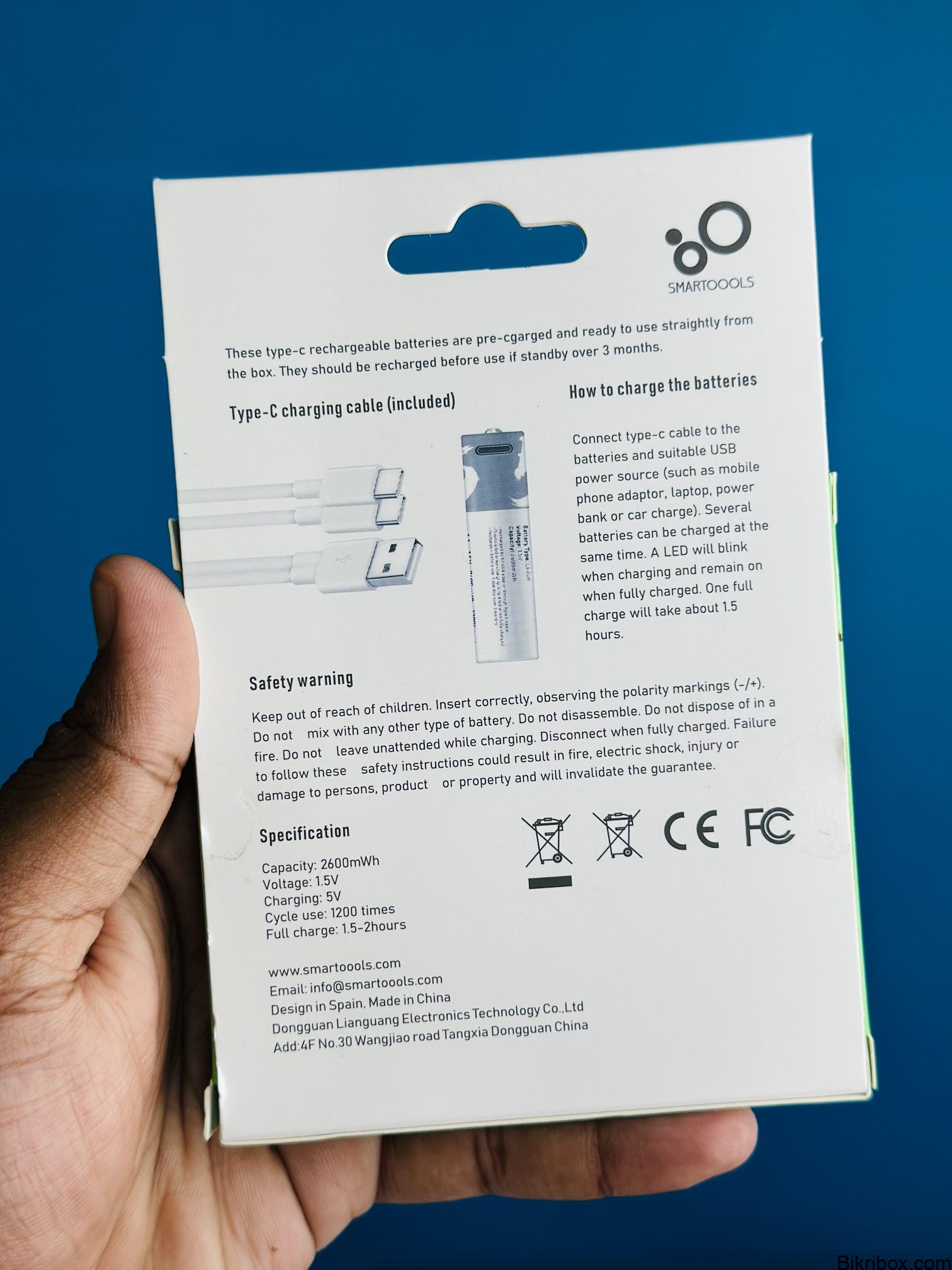 SmarToools RB40 AA 1.5V 2600mWh Rechargeable Battery (4Pcs Set) - Image 2