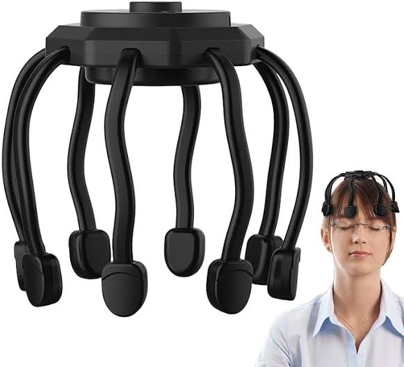 Electric Head Massager for Stress Relief, Scalp Massage, Physiotherapy Claw — Black Colour - Image 3